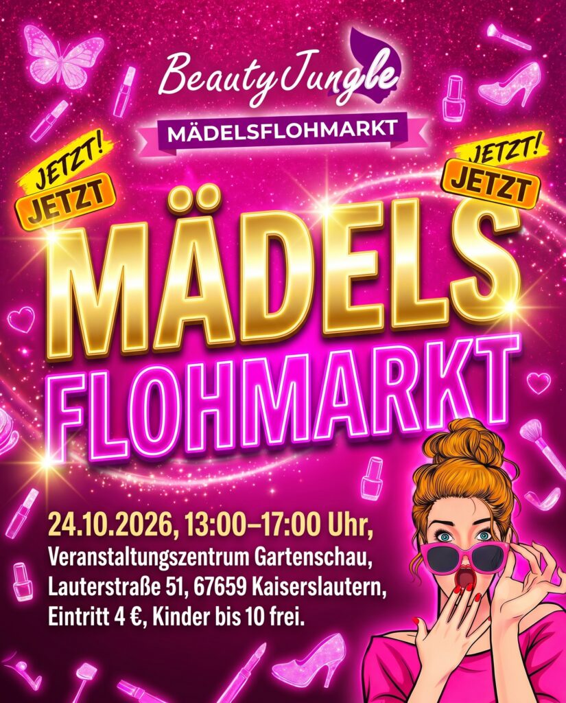 Beauty Jungle Kaiserslautern, Mädelsflohmarkt in Kaiserslautern, Kleidung verkaufen bei Beauty Jungle, Standplatz bei Beauty Jungle buchen, Beauty Jungle Anmeldung